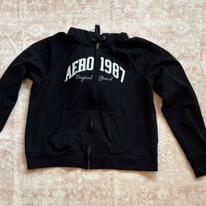 Aeropostale Black Zip-Up Hoodie